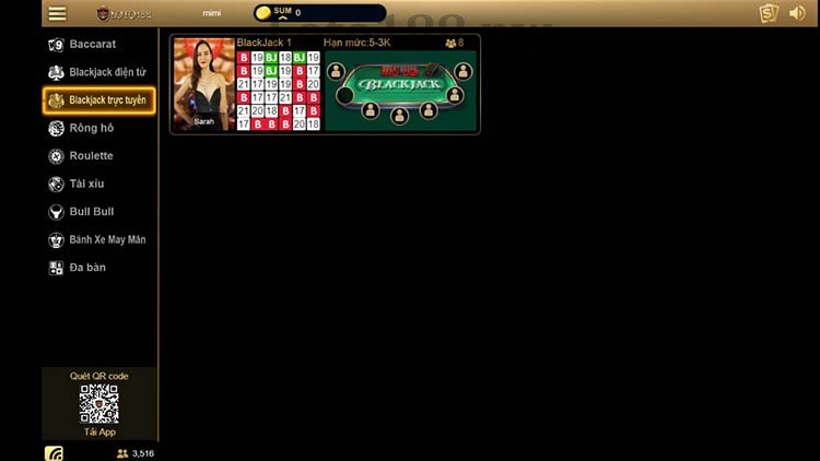 Sảnh Blackjack Loto188